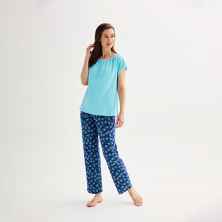 Женский пижамный комплект Croft & Barrow® с кружевной отделкой и пижамные штаны Croft & Barrow