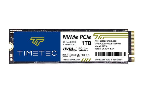 Внутренний твердотельный накопитель Timetec 3D NAND NVMe Gen3x4 PCIe M.2 2280 емкостью 1 ТБ Timetec