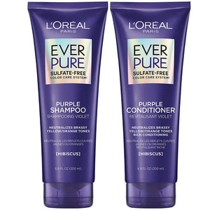 L'Oreal Paris EverPure Brass Toning Purple Sulfate Free Shampoo and Conditioner, 8.5 Ounce (Set of 2) L'Oréal Paris