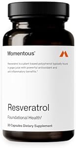 Momentous Resveratrol Supplement 450mg - Trans-Resveratrol for Healthy Aging, Brain & Heart Support - NSF Certified, GMO-Free, Gluten Free, 30 Servings Momentous