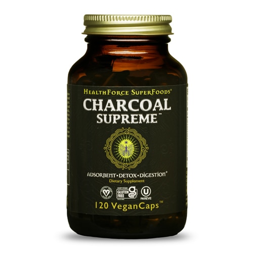 HealthForce Superfoods Charcoal Supreme — 120 веганских капсул HealthForce Superfoods