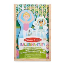 Мелисса и Дуг Балерина и фея Магнитная одевалка Двусторонняя деревянная кукла и лебединый набор для ролевых игр Melissa & Doug