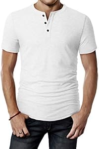 H2H Mens Casual Premium Slim Fit Henley T-Shirts Short Sleeve Lightweight H2H