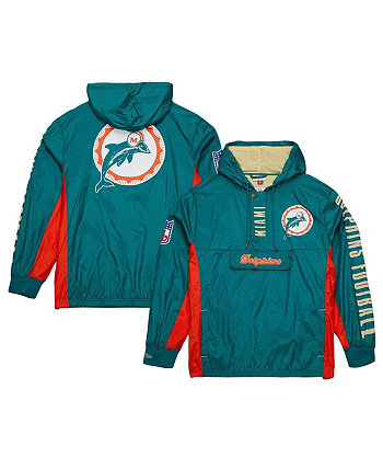 Мужской анорак цвета морской волны Miami Dolphins Team OG 2.0, ветровка с молнией на четверть и логотипом в винтажном стиле Mitchell & Ness