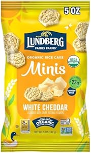 Lundberg Organic White Cheddar Rice Cake Minis, 5 Ounce, Gluten-Free, USDA Certified Organic, Non-GMO Verified, Whole Grain Brown Rice Lundberg