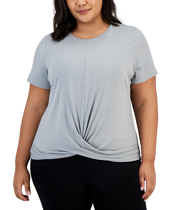 Женская Футболка ID Ideology Plus Size Active Solid Twist-Front Top ID Ideology