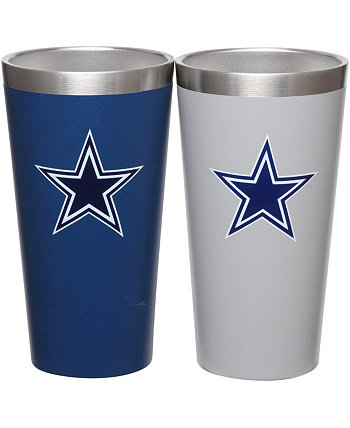 Набор из 2 стаканов Dallas Cowboys Team Color, 16 унций, пинта Memory Company