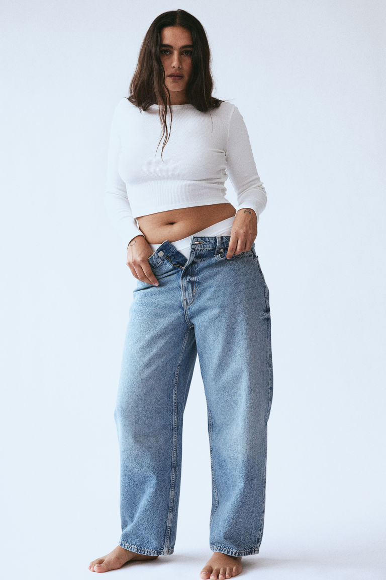 Мешковатые высокие джинсы H&M