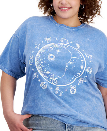 Модная хлопковая футболка бойфренда больших размеров с луной Rebellious One