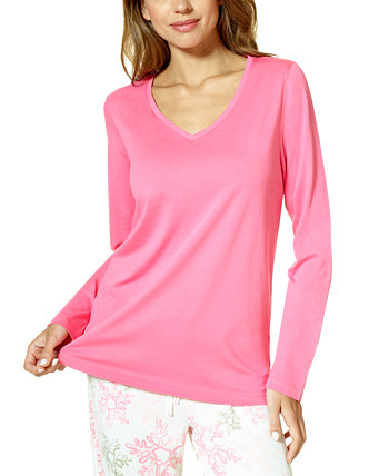 Женская пижамная рубашка с длинными рукавами и v-образным вырезом HUE