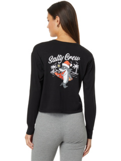 Укороченная футболка с длинными рукавами Santa Shark Salty Crew