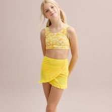 Купальный комплект из трех предметов: верх, низ и сетчатая юбка с рюшами для девочек 4–16 лет. Breaking Waves