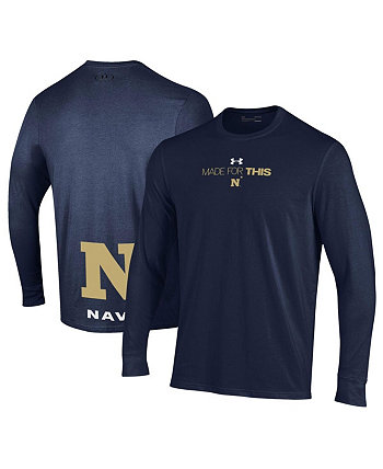 Men's and Women's Navy Navy Midshipmen 2024 On-Court Bench Unity Performance Long Sleeve T-shirt Under Armour