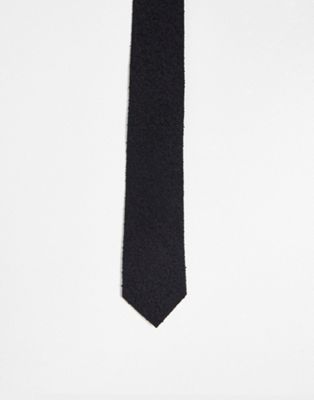 Стандартный черный текстурный галстук ASOS DESIGN ASOS DESIGN