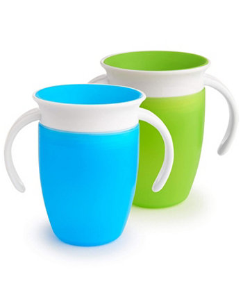 Miracle 360 Trainer Cup, 7 Ounce, 2 Pack, Blue/Green Munchkin
