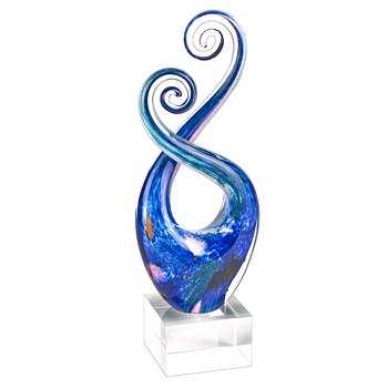 Стеклянная скульптура Monet Swirl Art Badash Crystal