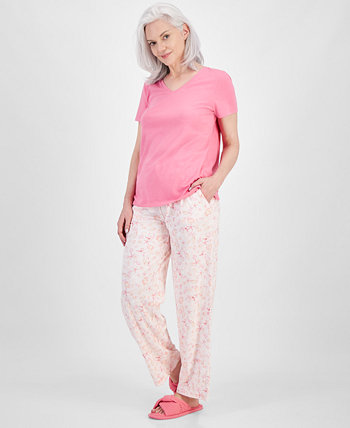 Women's Printed Drawstring Pajama Pants, Created for Macy's Charter Club