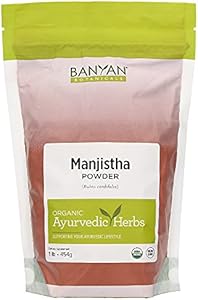 Banyan Botanicals Manjistha Powder (Порошок), 1/2 Pound - USDA Organic - Rubia cordifolia - Cleanses The Blood & Lymph - Ayurveda Banyan Botanicals