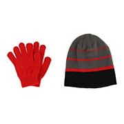 Grand Sierra Kids' 8-12 Striped 2-Piece Winter Beanie and Glove Set Grand Sierra