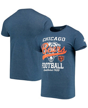 Темно-синяя мужская футболка Chicago Bears Blitz с потертостями Starter