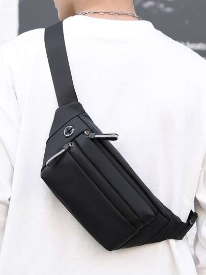 для мужчины Поясная сумка минималистичный с отверстием для наушников SHEIN