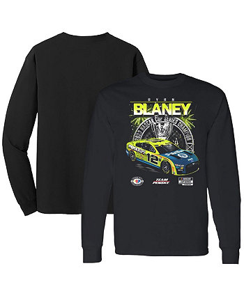 Мужская черная официальная футболка с длинным рукавом «Чемпион серии кубков NASCAR 2023» Райана Блэйни Team Penske