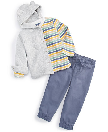 Стеганая куртка, рубашка и брюки для маленьких мальчиков, комплект из 3 предметов, созданный для Macy's First Impressions
