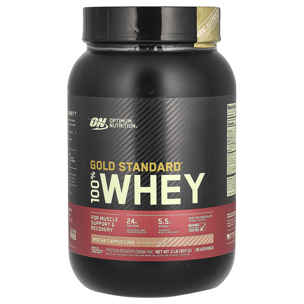 Gold Standard 100% Whey, Мокка Капучино - 2 фунта (907 г) - Optimum Nutrition Optimum Nutrition