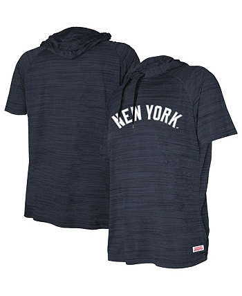 Молодежный пуловер с коротким рукавом и худи с короткими рукавами реглан для мальчиков и девочек Heather Navy New York Yankees Stitches