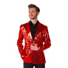 Мужской красный блестящий приталенный пиджак для рождественской вечеринки Suitmeister с пайетками Suitmeister