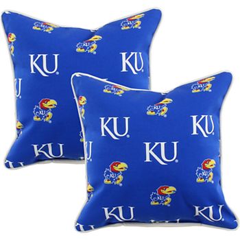 Набор декоративных подушек Kansas Jayhawks из 2-х штук, 41 см x 41 см, полиэстер College Covers