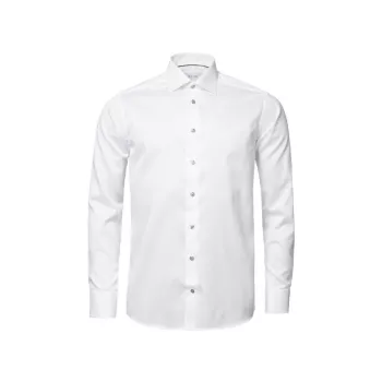 Классическая рубашка из твила современного кроя с серыми деталями Eton