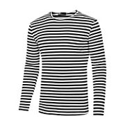 Men's Striped Crew Neck Long Sleeve T-shirt Cotton Pullover Top Lars Amadeus