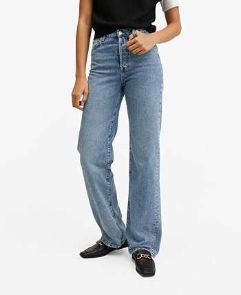 Женские прямые джинсы с высокой талией MANGO