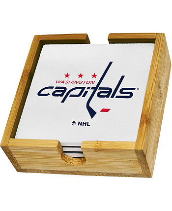 Набор из четырех квадратных подставок с логотипом Washington Capitals Team Memory Company