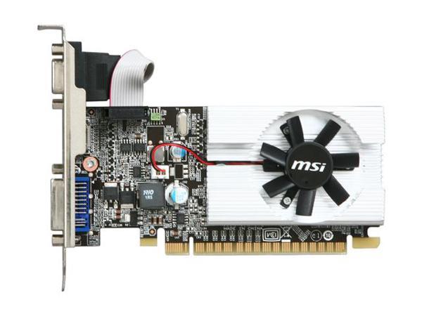 MSI GeForce 210 1 ГБ DDR3 PCI Express 2.0 x16 Низкопрофильная готовая видеокарта N210-MD1G/D3 MSI