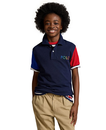 Рубашка-поло из сетки с цветными блоками и логотипом Big Boys Polo Ralph Lauren