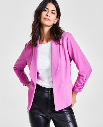 Женский вязаный пиджак с рукавами 3/4 со сборками, созданный для Macy's Bar III