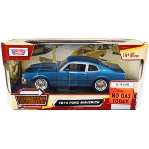 1974 Ford Maverick Blue Metallic "Forgotten Classics" Series 1/24 Diecast Model Car by Motormax MOTORMAX