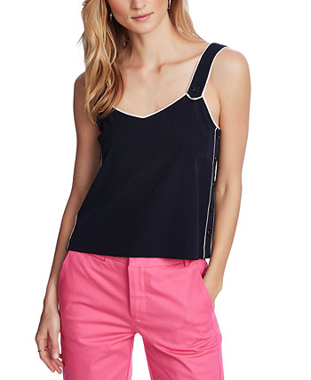 Women's Contrast-Piped V-neck Tank Top COURT & ROWE