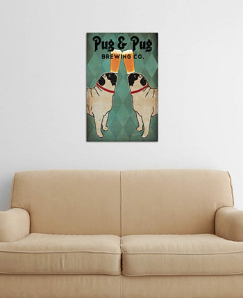 "Pug & Pug Brewing Co." Автор: Райан Фаулер, печать на холсте в галерее (40 x 26 x 0,75) ICanvas