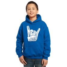 Heavy Metal - Boy's Word Art Hooded Sweatshirt LA Pop Art