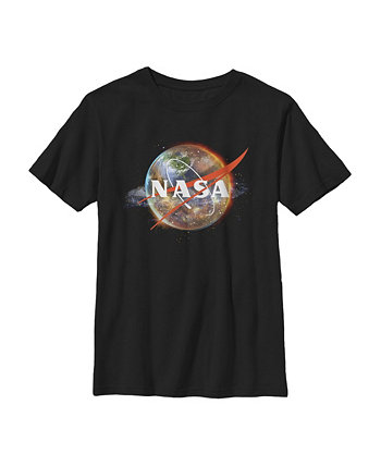 Boy's Planetary Swirl Logo  Child T-Shirt NASA
