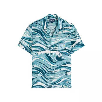 Wave Linen Short-Sleeve Shirt VILEBREQUIN