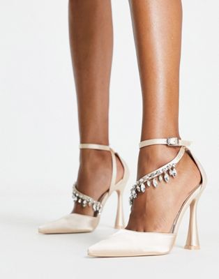 Be Mine Isadora heeled shoes with embellished detail in blush Be Mine