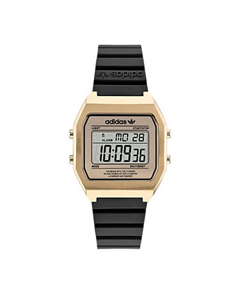 Цифровые часы унисекс с двумя черными полимерными ремешками, 36 мм Adidas