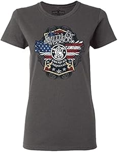 Smith & Wesson Women’s T-Shirt, Official Graphic Shirt, Granite Grey, Large Smith & Wesson