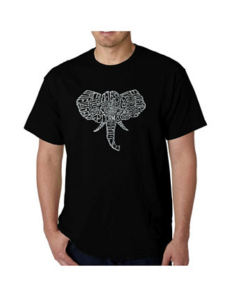 Мужская футболка Word Art - слон бивни LA Pop Art