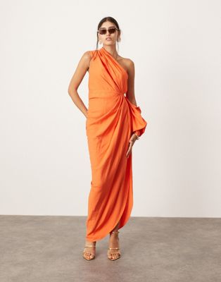 ASOS EDITION ultimate drape maxi dress in orange ASOS EDITION