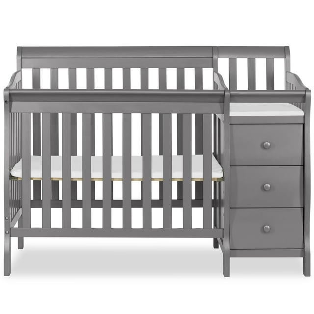 Dream On Me Jayden 4-in-1 Convertible Mini Crib and Changer, Storm Grey Dream On Me